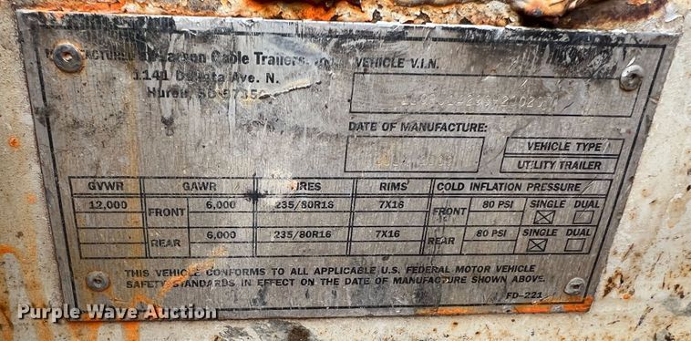 image for item DN5203 2009 Larson  reel trailer