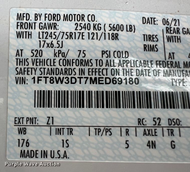 image for item DN5206 2021 Ford F350 Super Duty  Crew Cab pickup truck