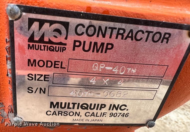 image for item DN5220 Multiquip 4X4  pump