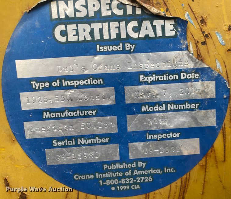 image for item DN8003 1972 American 5299  crane