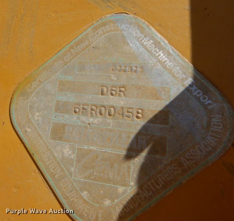 image for item DO1614 1999 Caterpillar D6R  dozer