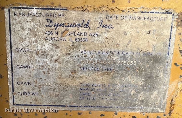 image for item DO8781 1998 Dynaweld  equipment trailer