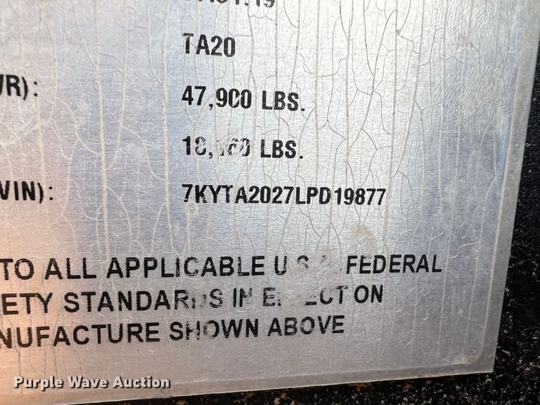 image for item DO8784 2020 Dorsey TA20  equipment trailer