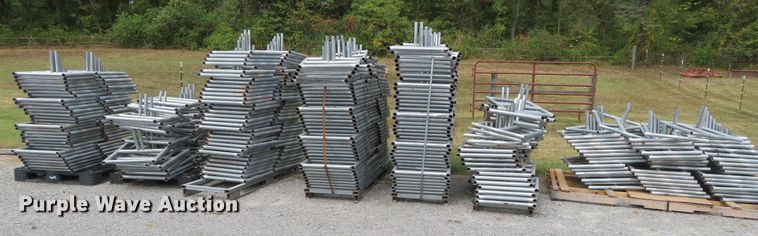 image for item DR0136 Approximately 495 shop built temporary fence stands