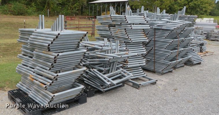 image for item DR0136 Approximately 495 shop built temporary fence stands