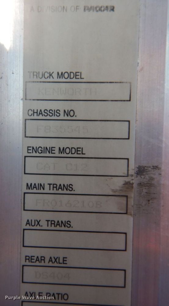 image for item DS1445 1999 Kenworth T800  dump truck