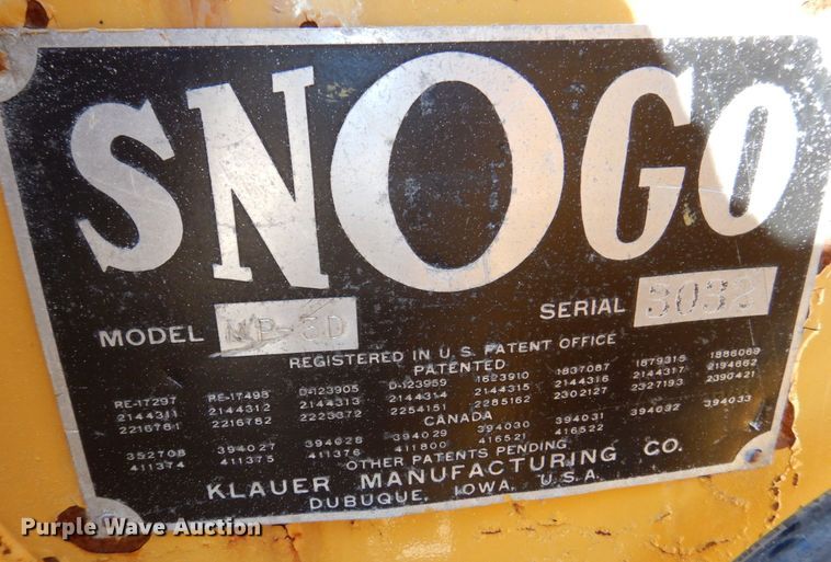 image for item DS8219 Snogo MP-3D  snow blower