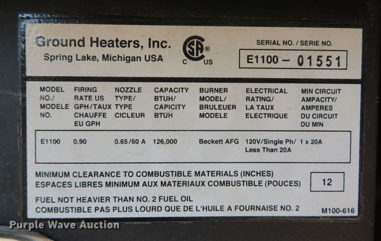 image for item FB9815 (2) Ground Heaters Inc. ground heaters