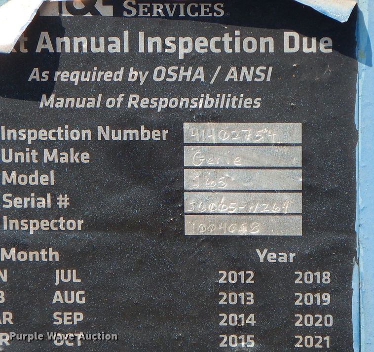 image for item HF9374 2005 Genie S-65  boom lift