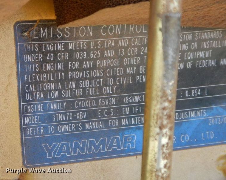 image for item HF9383 2013 Yanmar VI017  mini excavator