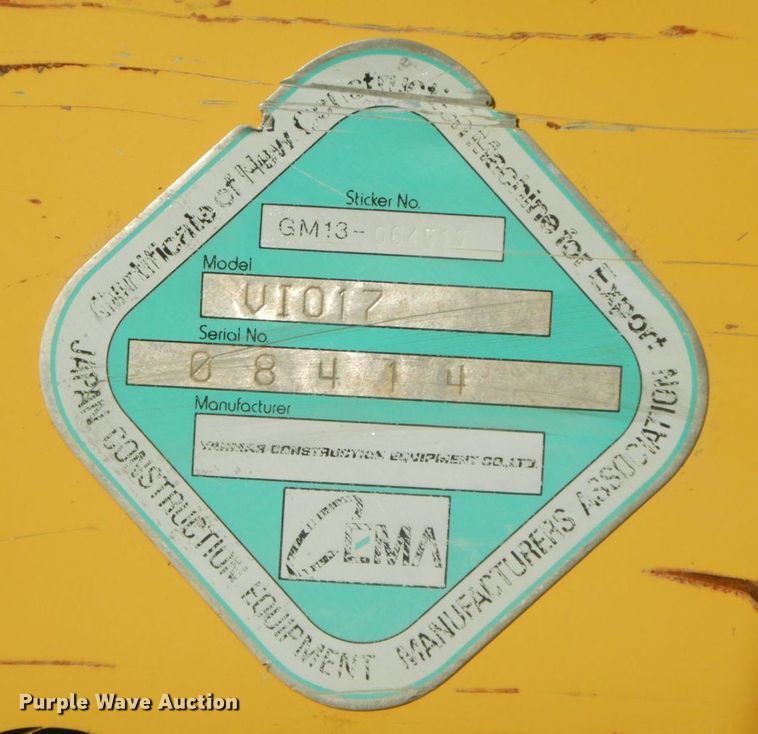 image for item HF9383 2013 Yanmar VI017  mini excavator