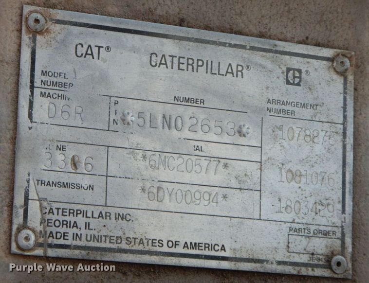 image for item HF9384 2000 Caterpillar D6R  dozer