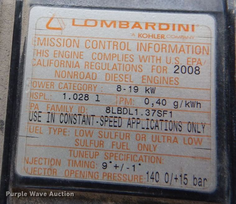 image for item JL9920 2009 Allmand NL7.5  light plant