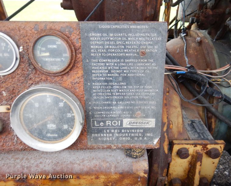 image for item JL9922 Leroi 600D-C  air compressor