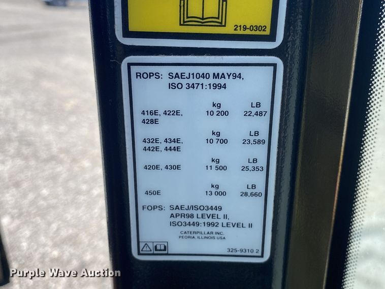 image for item JW9395 2011 Caterpillar 420E  backhoe