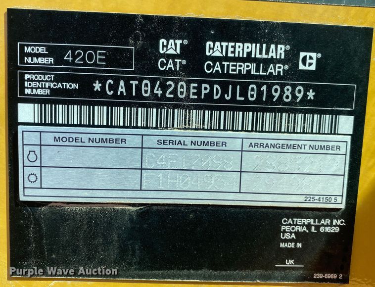 image for item JW9395 2011 Caterpillar 420E  backhoe