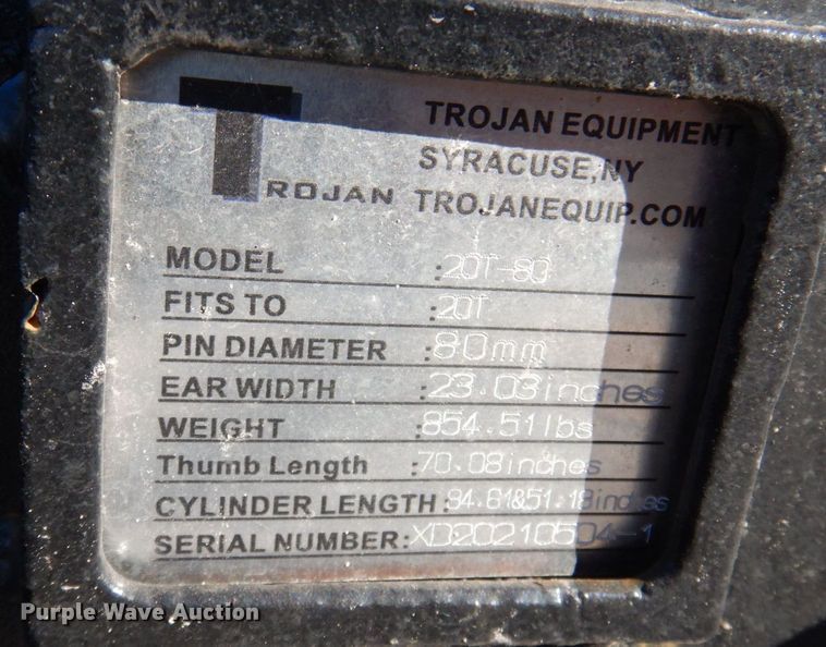 image for item KF9448 Trojan 20T-80  hydraulic excavator thumb
