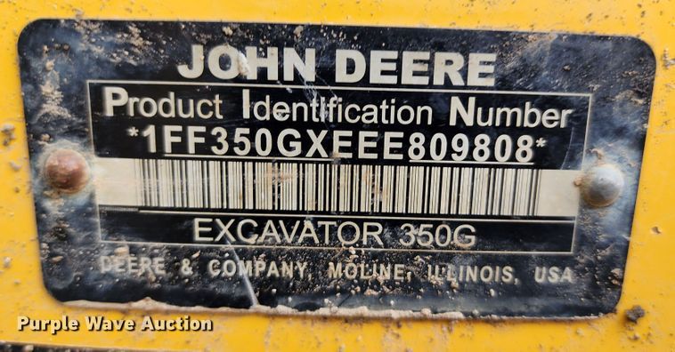 image for item KH9206 2014 John Deere 350G LC  excavator