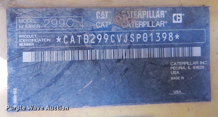 image for item KO9936 2011 Caterpillar 299C  tracked skid steer loader