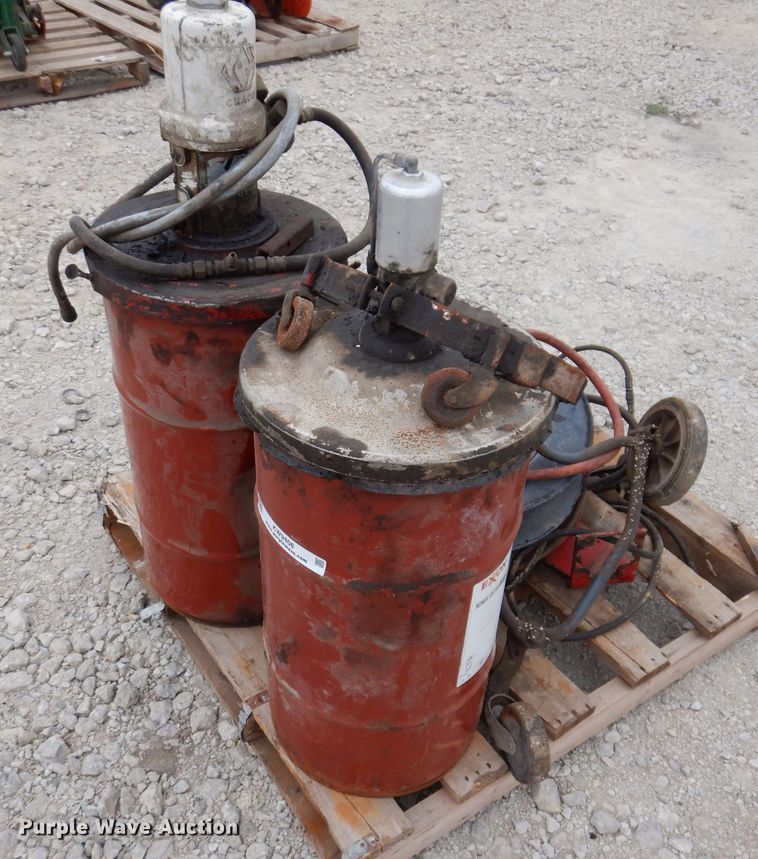 (2) Mobil grease barrels in Anita, IA Item KW9408 sold Purple Wave