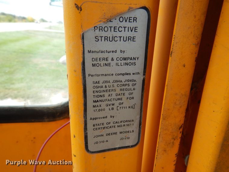 image for item KW9421 John Deere 310-A  backhoe