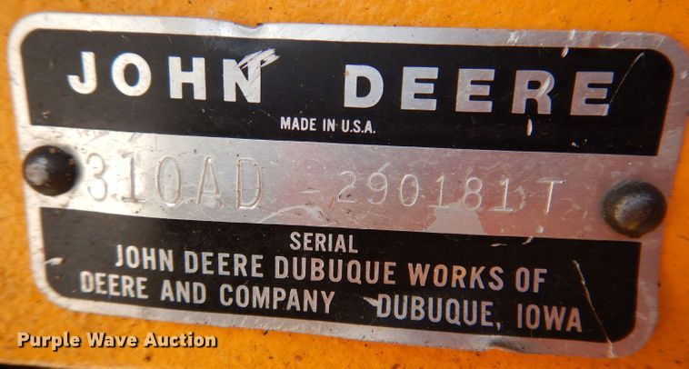 image for item KW9421 John Deere 310-A  backhoe