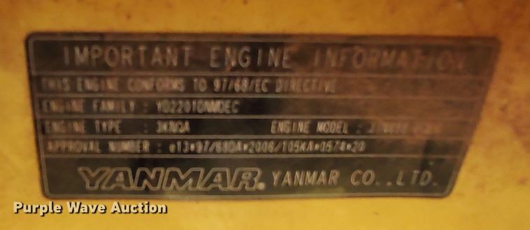 image for item LK9887 2012 Yanmar ViO35-5B  mini excavator