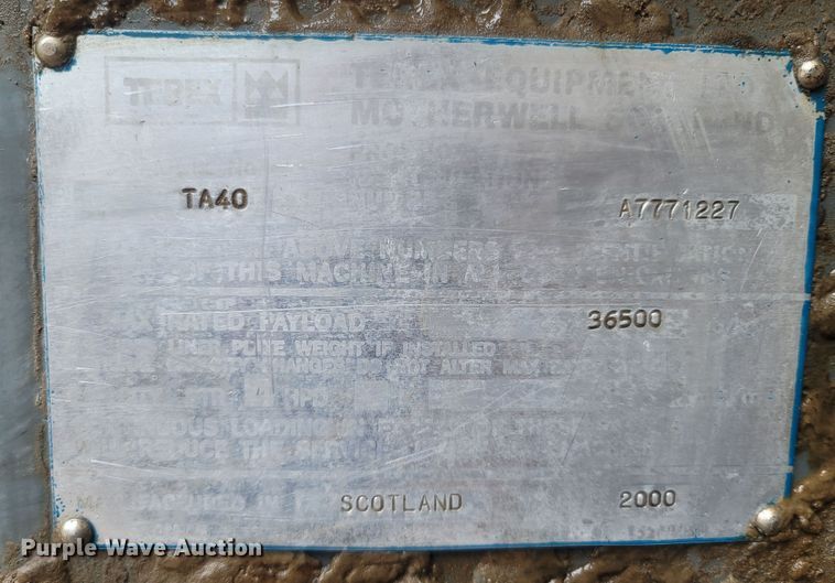 image for item LN9589 2000 Terex TA40  haul truck