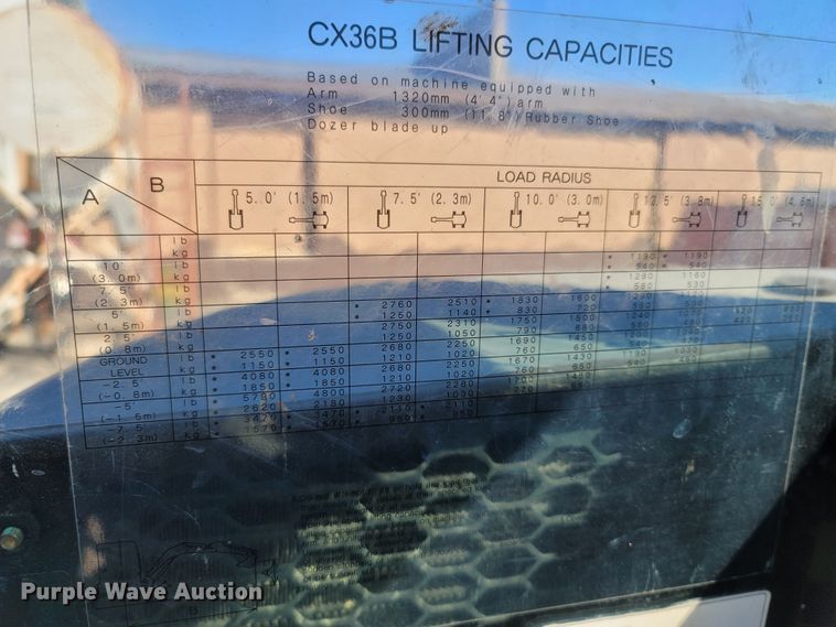 image for item LN9614 2005 Case CX36B  mini excavator