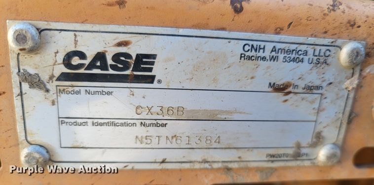 image for item LN9614 2005 Case CX36B  mini excavator