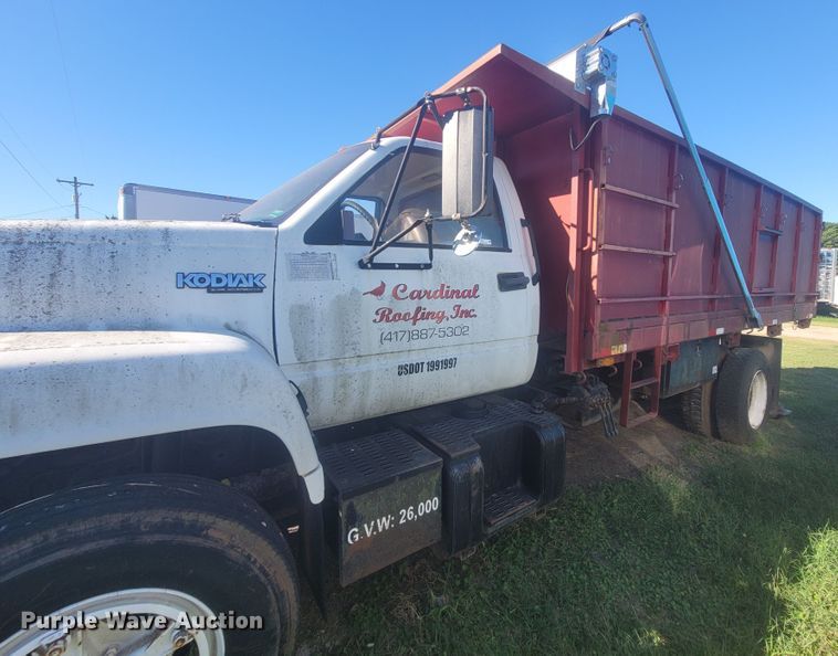 image for item LN9618 1994 Chevrolet Kodiak  scissor lift dump truck