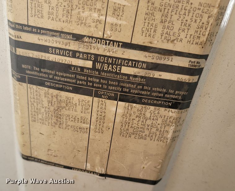 image for item LN9618 1994 Chevrolet Kodiak  scissor lift dump truck