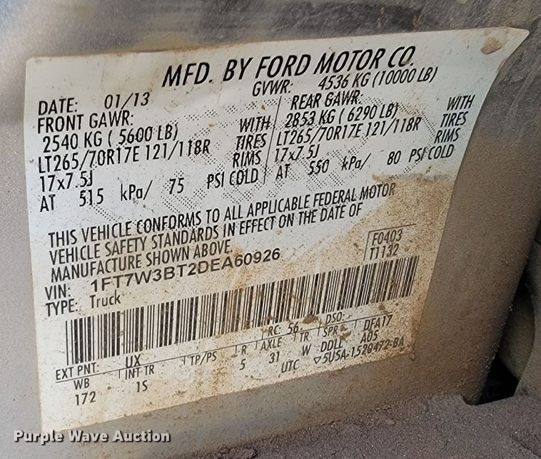 image for item LO9118 2013 Ford F350 Super Duty  Crew Cab pickup truck