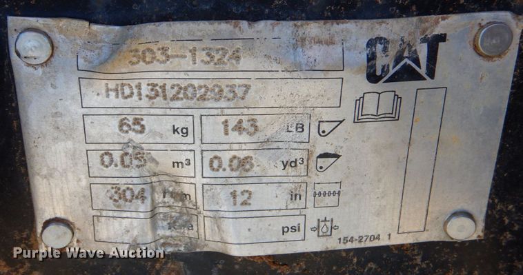 image for item LS9893 Caterpillar 303-1324  mini excavator bucket