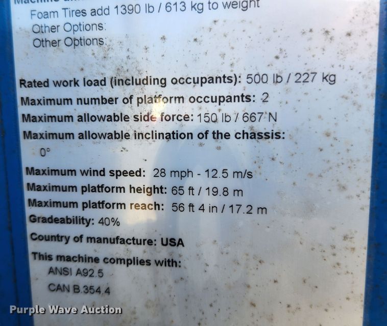 image for item MK9388 2003 Genie S-65  boom lift