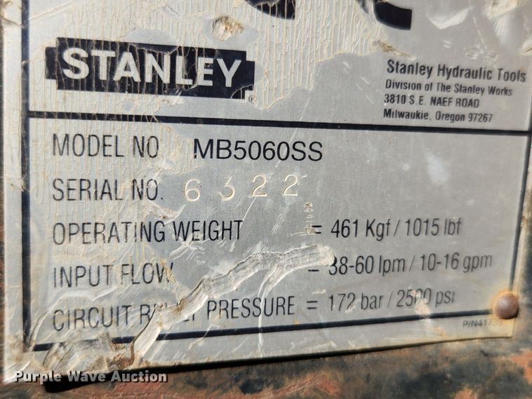 image for item MK9402 Stanley MB5060SS  skid steer breaker