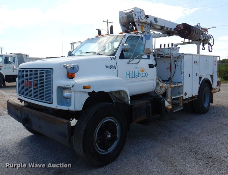 image for item DB7836 1991 GMC TopKick C6500  digger derrick truck