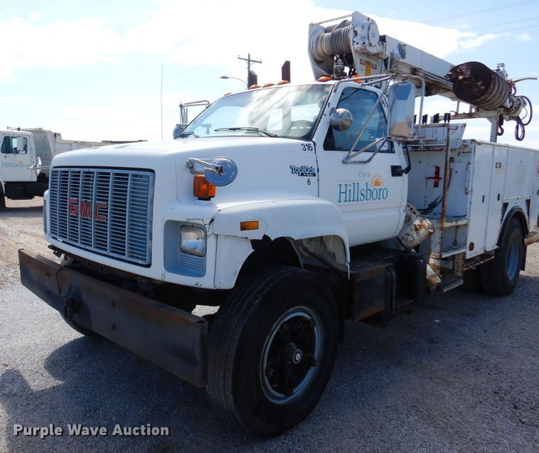 image for item DB7836 1991 GMC TopKick C6500  digger derrick truck