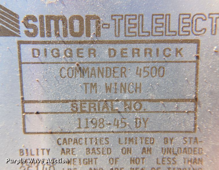 image for item DB7836 1991 GMC TopKick C6500  digger derrick truck