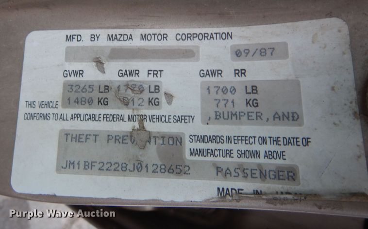 image for item DF8143 1988 Mazda 323