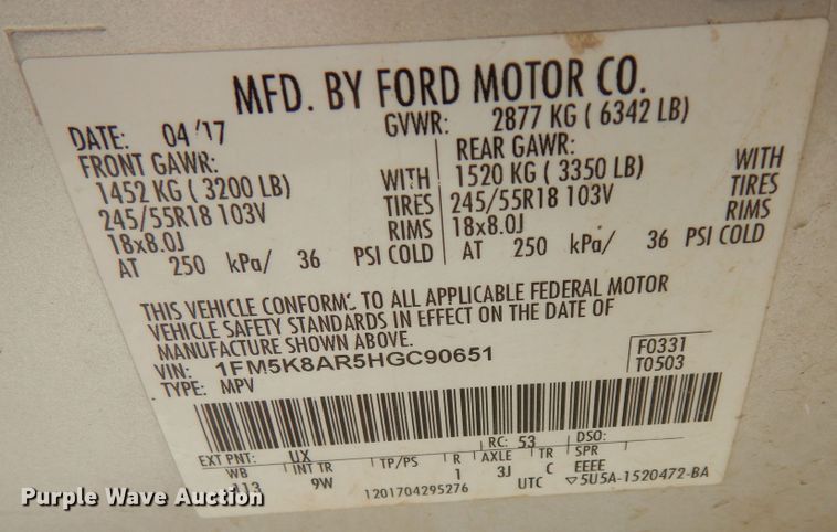 image for item DI6760 2017 Ford Explorer Police Interceptor  SUV