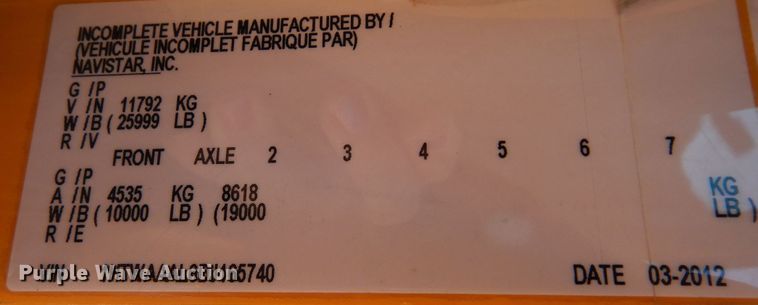 image for item DM3162 2013 International WorkStar 7300  hook lift truck