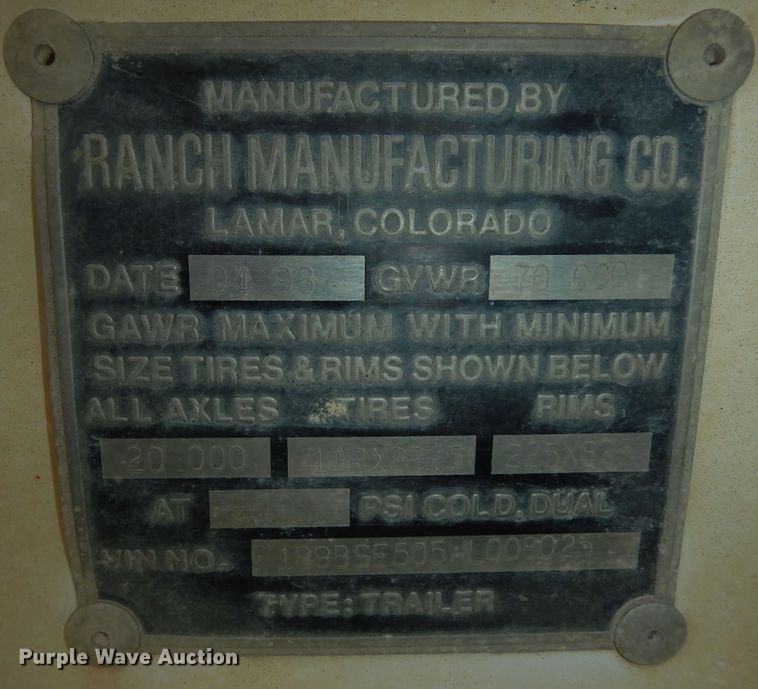 image for item DM3220 1998 Ranch  bottom dump trailer