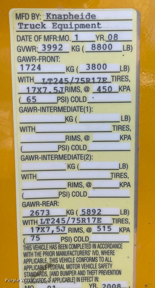 image for item DN7437 2008 Ford F250 Super Duty XL  utility bed pickup truck