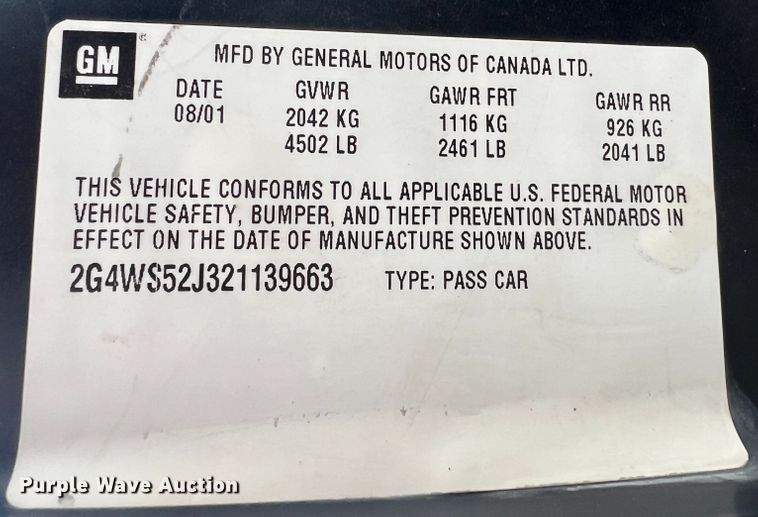 image for item HX9980 2002 Buick Century