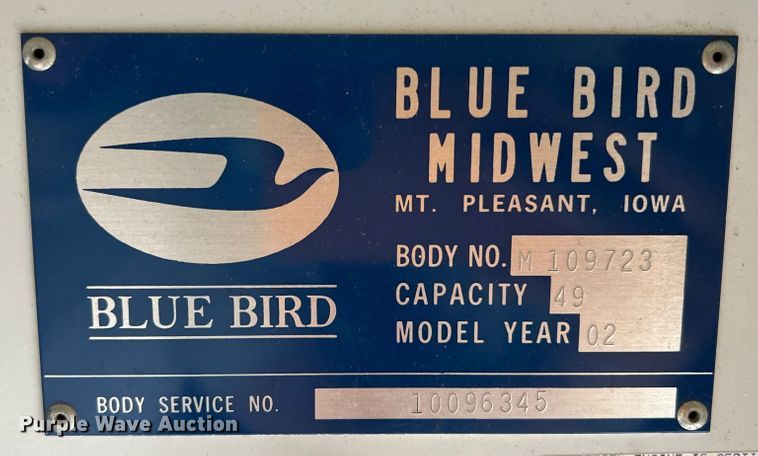 image for item HX9983 2002 Chevrolet B7000 Bluebird  school bus