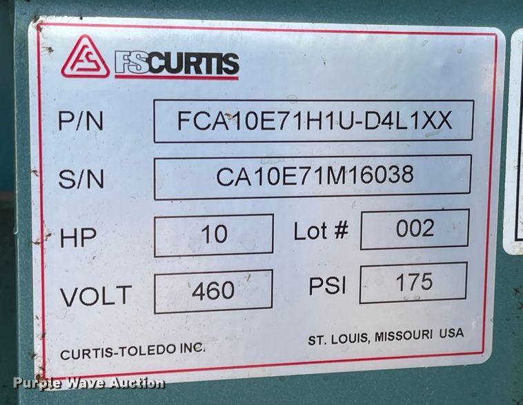 image for item JD9274 FS Curtis  air compressor