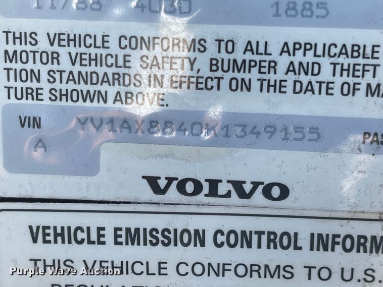 image for item JD9297 1989 Volvo 240 DL