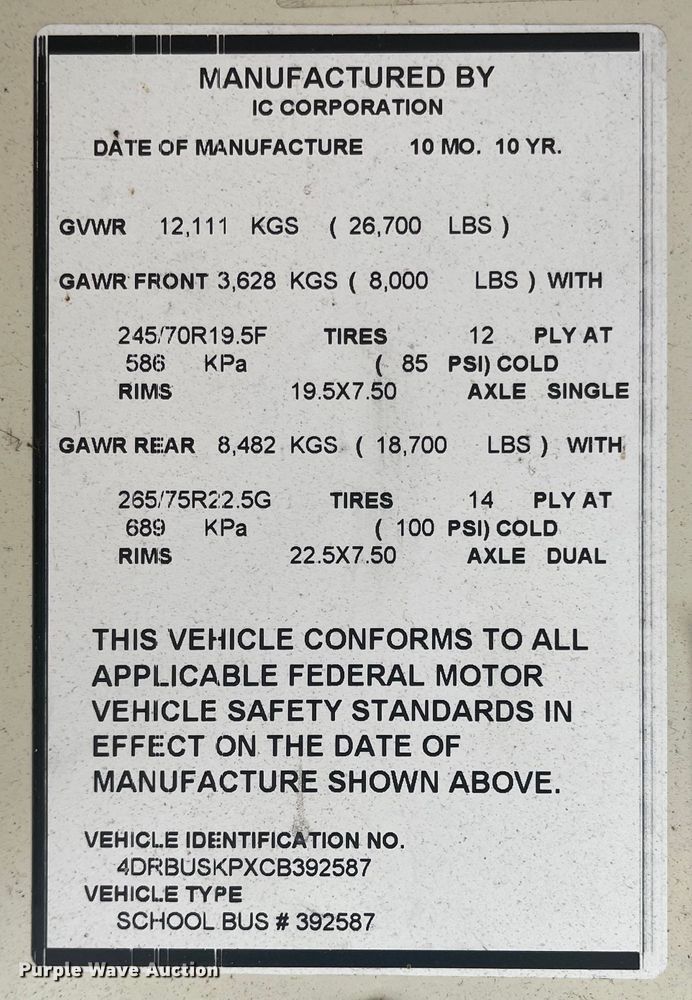 image for item JD9303 2012 International CE  school bus