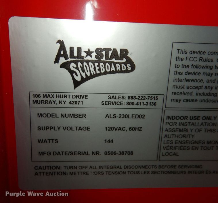 image for item KF9180 (2) All Star scoreboards